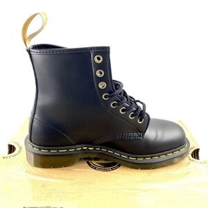 Dr. Martens Unisex VEGAN 1460 Black Felix Lace Up Boots - Black - Size 8W or 7M